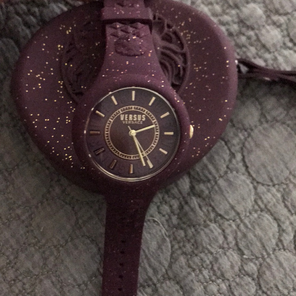 Versus Versace collection purple and gold watch